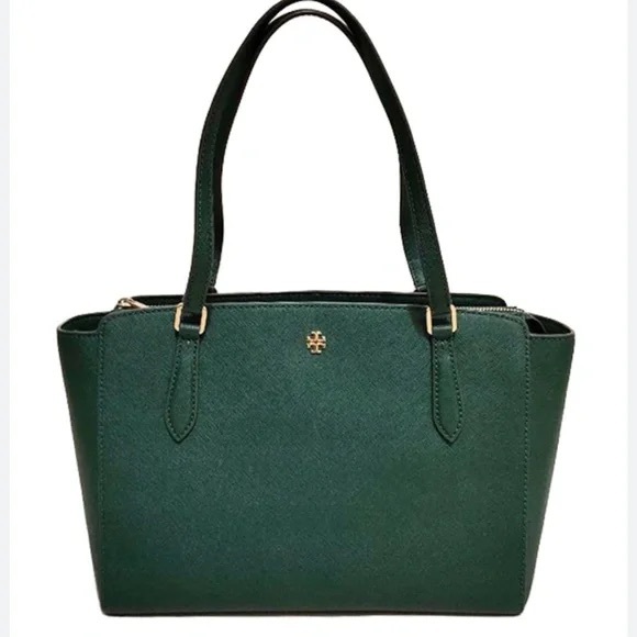 Tory Burch - emerson small top zip tote - jitney green - Picture 1 of 7